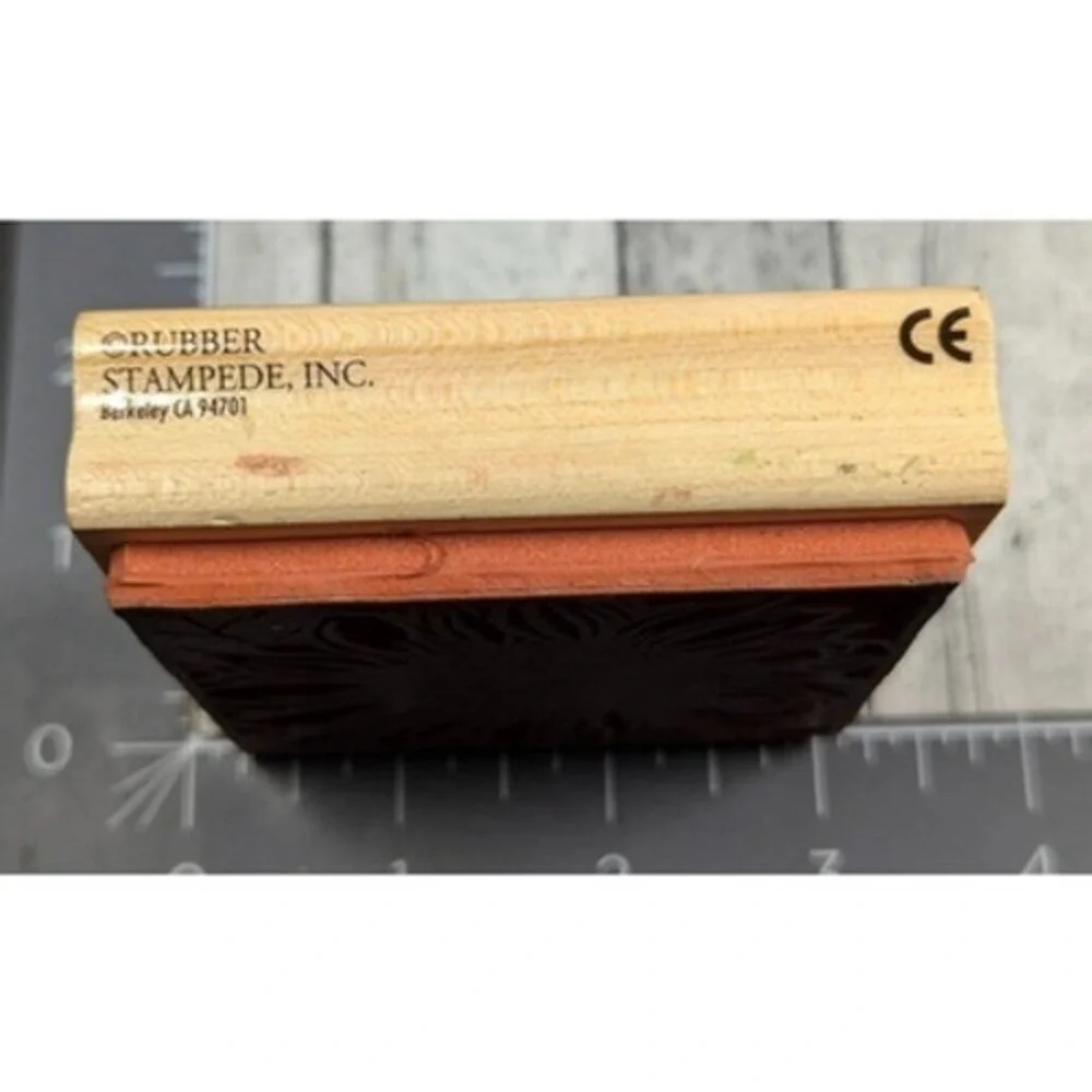 Rubber Stampede Sunflower Print Block Rubber Stamp Wood #i86
